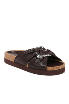 GLO LEATHER SLIDE SANDAL - AMOUR781