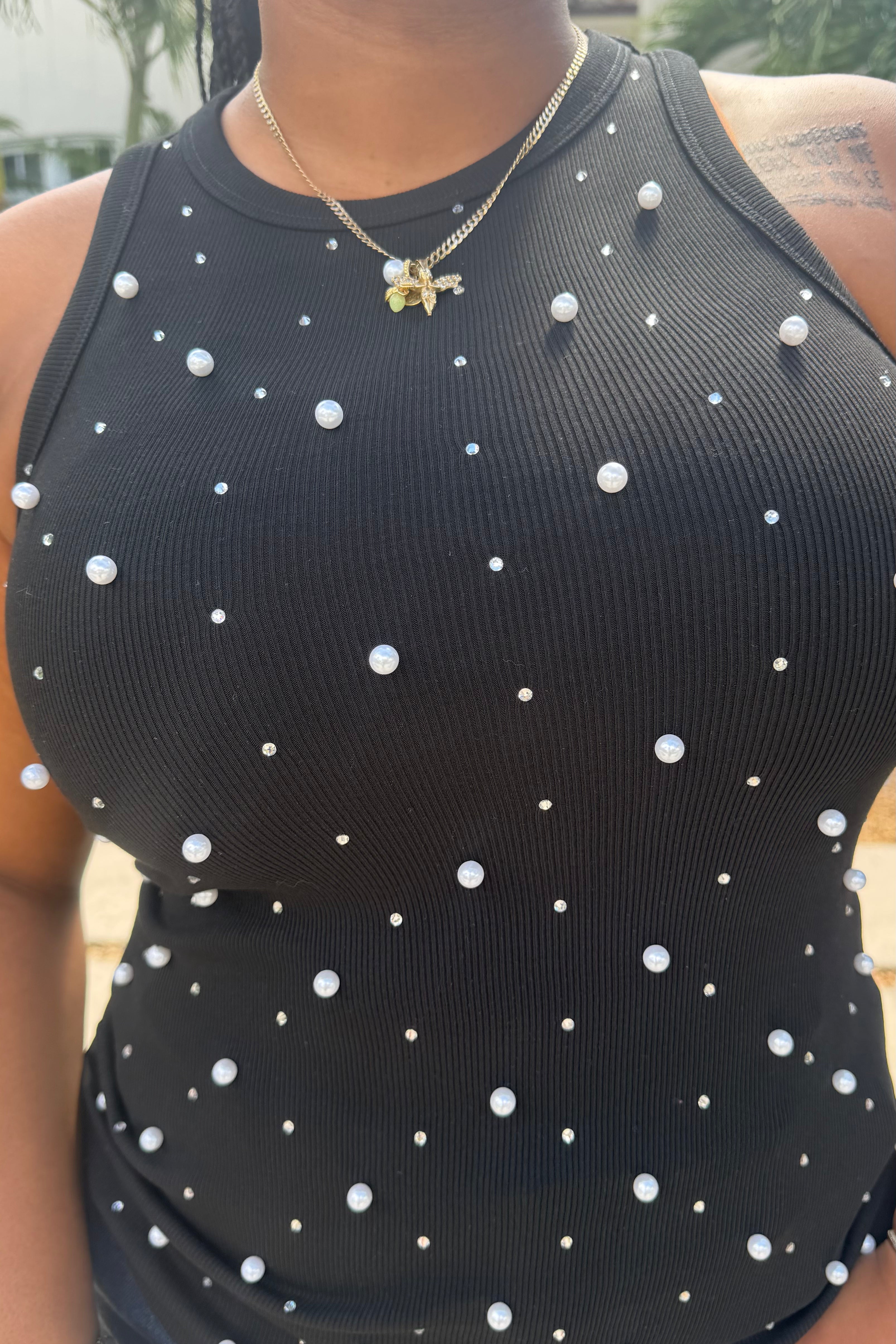Embellished Tank Top plus-size - AMOUR781