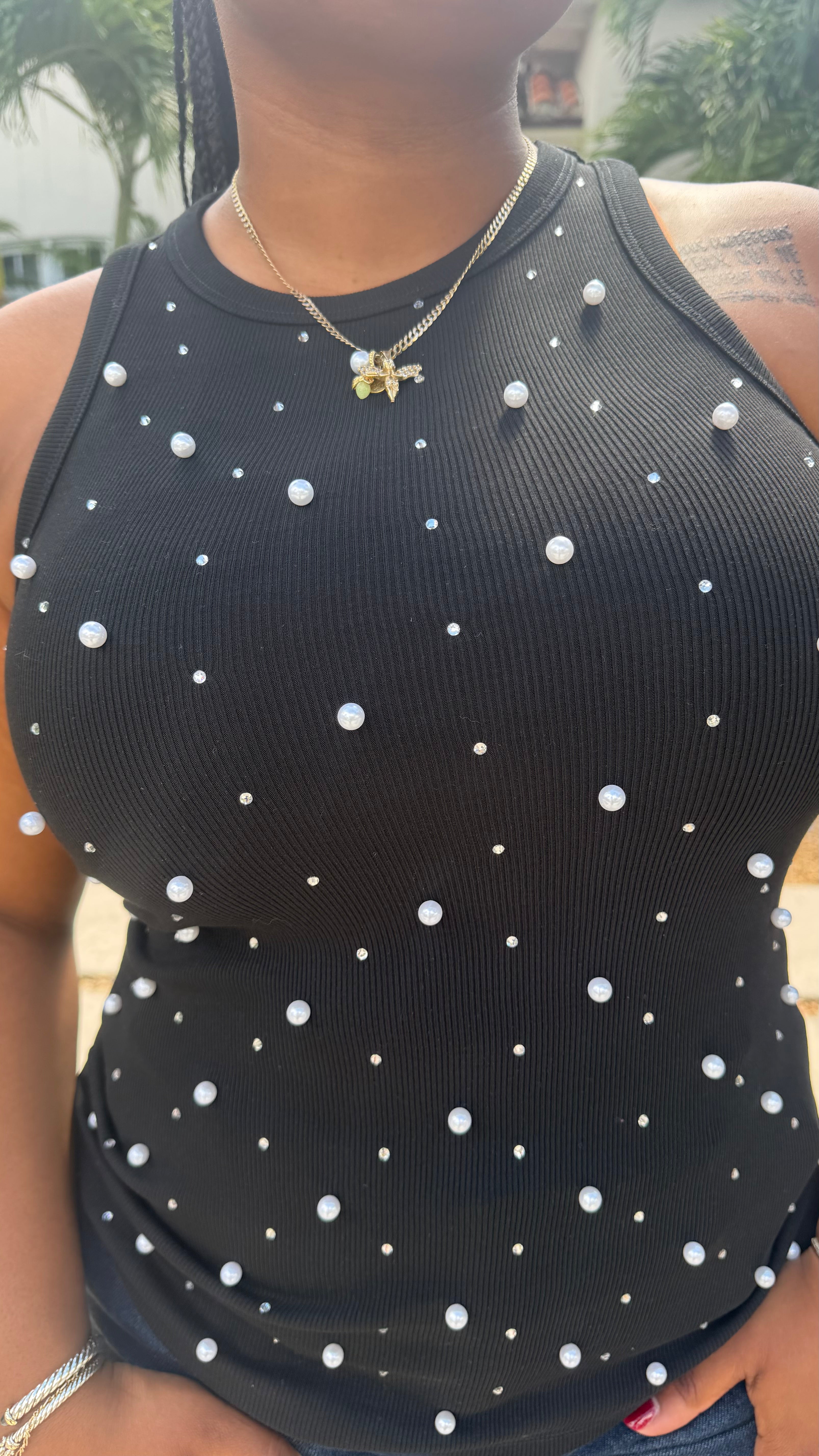 Embellished Tank Top plus-size - AMOUR781