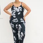 BLACK AND WHITE FLORAL PJ SET plus-size - AMOUR781