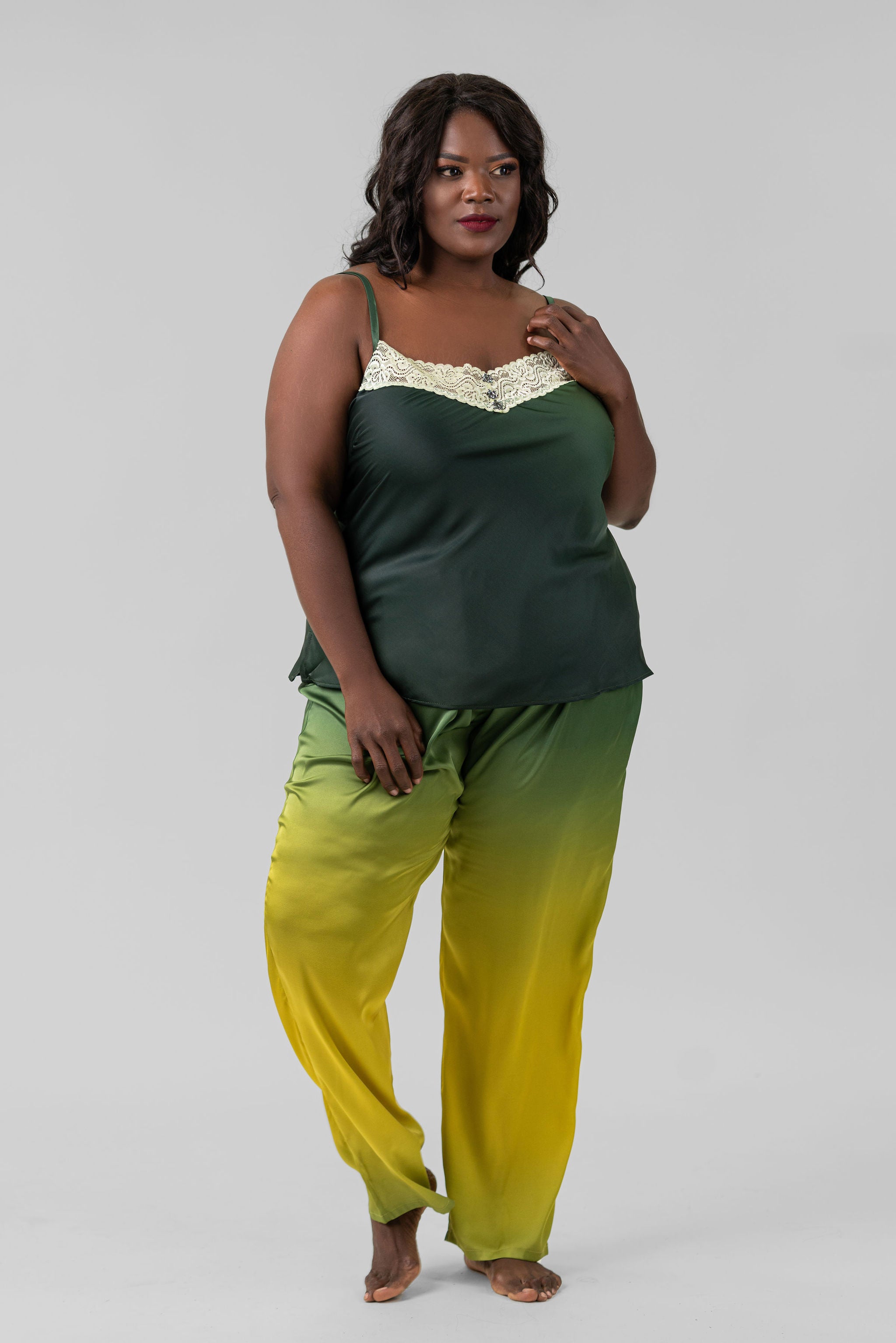 GREEN OMBRE PJ SET plus-size - AMOUR781