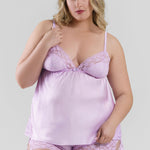 LAVENDER PAJAMA SHORT SET plus-size - AMOUR781