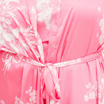 PINK AND WHITE FLORAL MAXI ROBE plus-size - AMOUR781