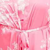 PINK AND WHITE FLORAL MAXI ROBE plus-size - AMOUR781