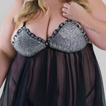 RHINESTONE BABYDOLL SET plus-size - AMOUR781