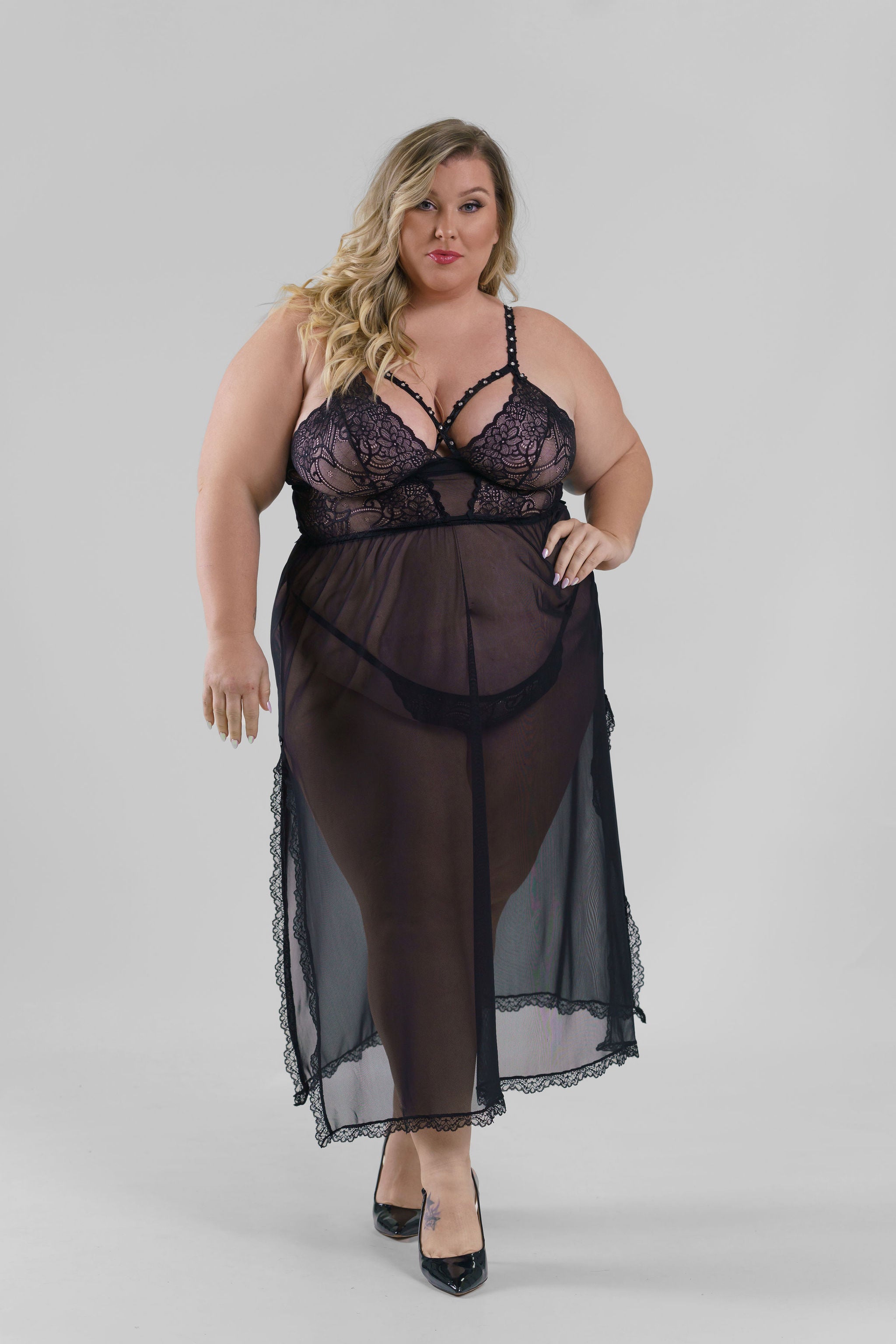 SHEER GOWN plus-size - AMOUR781