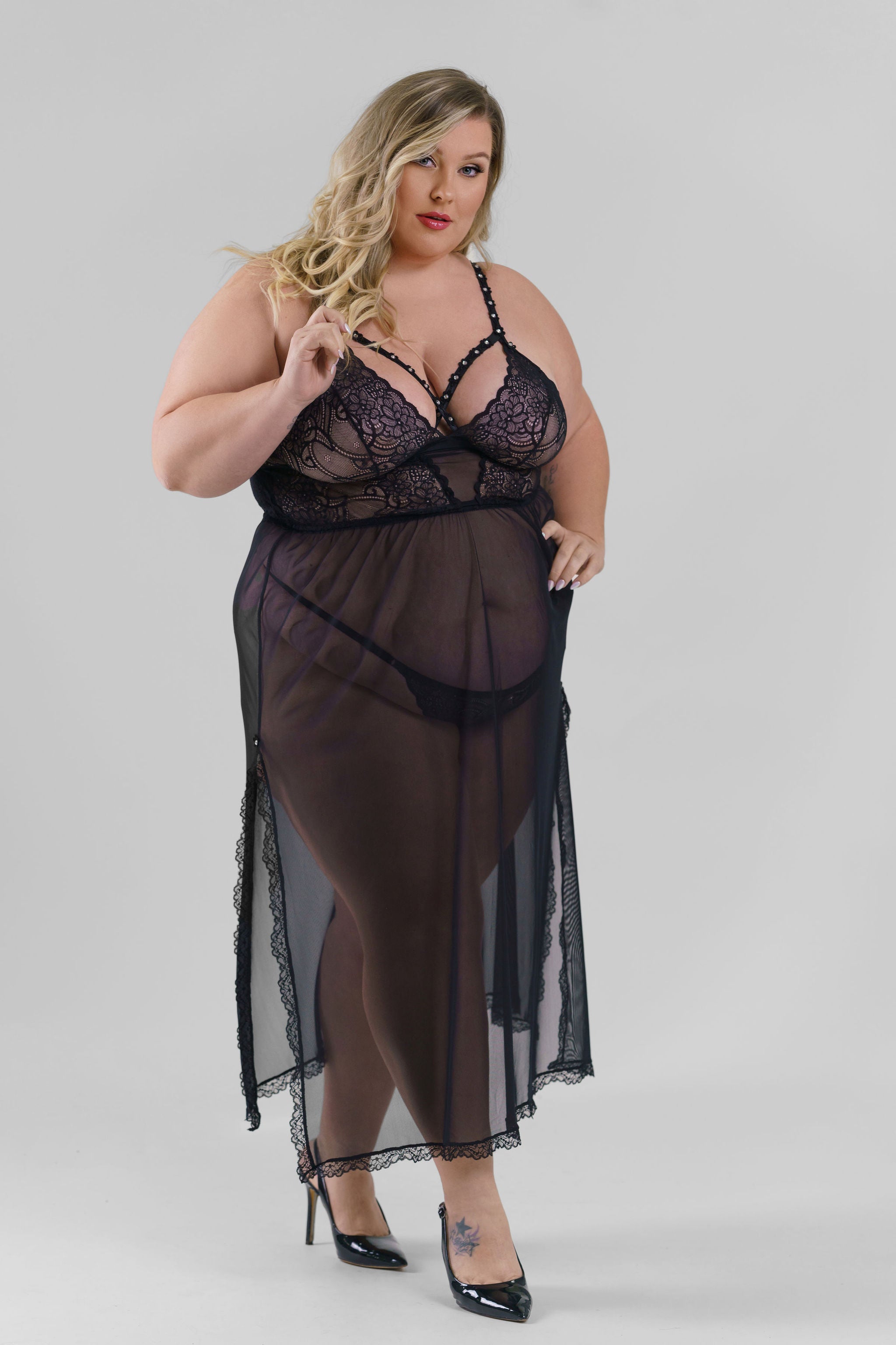 SHEER GOWN plus-size - AMOUR781