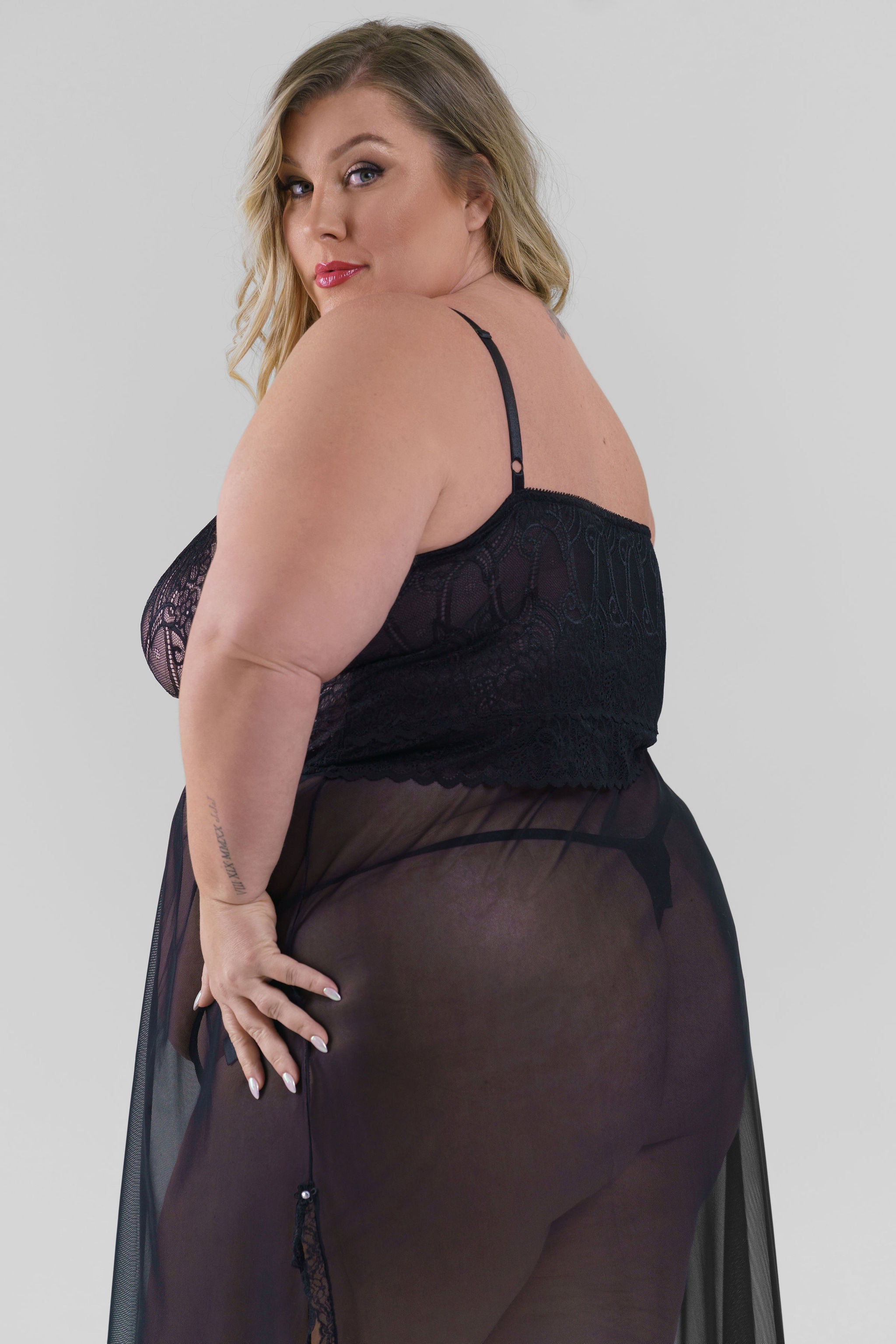 SHEER GOWN plus-size - AMOUR781