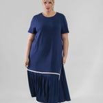 ROWAN POINTE KNIT DRESS WITH PLEATING plus-size - AMOUR781