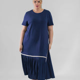 ROWAN POINTE KNIT DRESS WITH PLEATING plus-size - AMOUR781