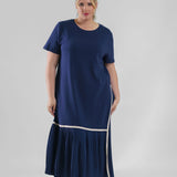 ROWAN POINTE KNIT DRESS WITH PLEATING plus-size - AMOUR781