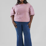 Plus size, pearl top is elevated take on an everyday cotton top