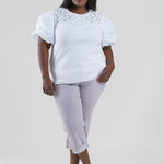 RUNA POINTE KNIT TOP WITH DIAMOND STUDS plus-size - AMOUR781