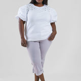 RUNA POINTE KNIT TOP WITH DIAMOND STUDS plus-size - AMOUR781