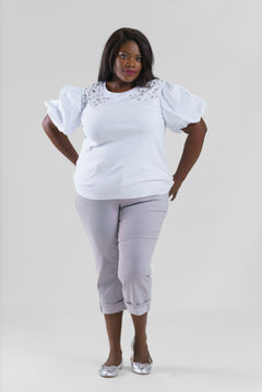 RUNA POINTE KNIT TOP WITH DIAMOND STUDS plus-size - AMOUR781