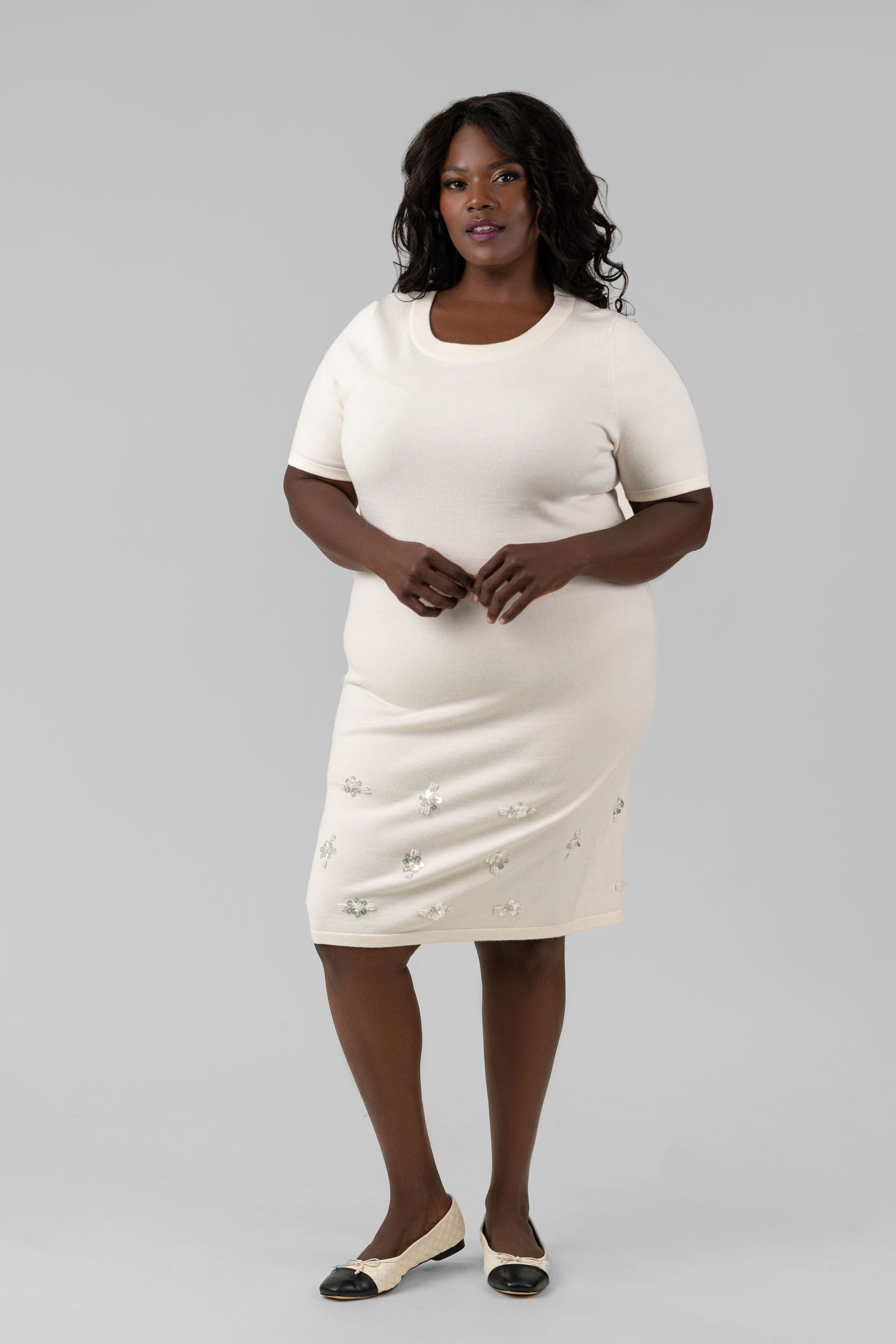 KNITTED MIDI DRESS plus-size - AMOUR781
