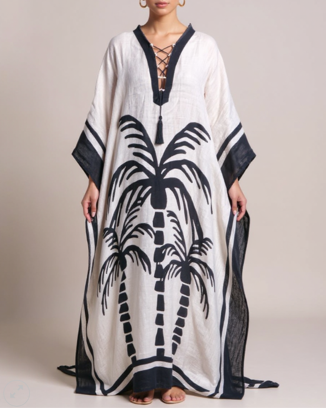 REBECCA LINEN KAFTAN plus-size - AMOUR781