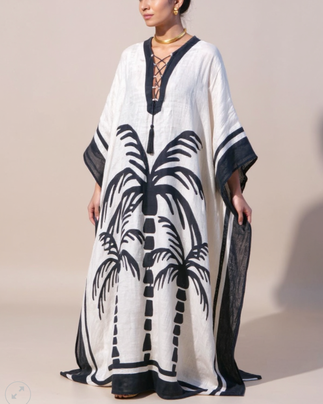 REBECCA LINEN KAFTAN plus-size - AMOUR781