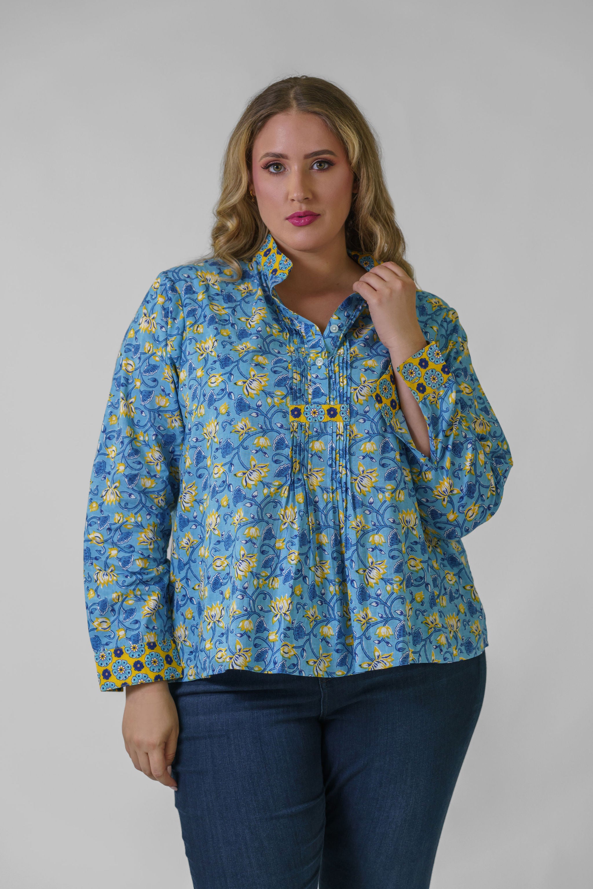 FLORAL BLOUSE plus-size - AMOUR781