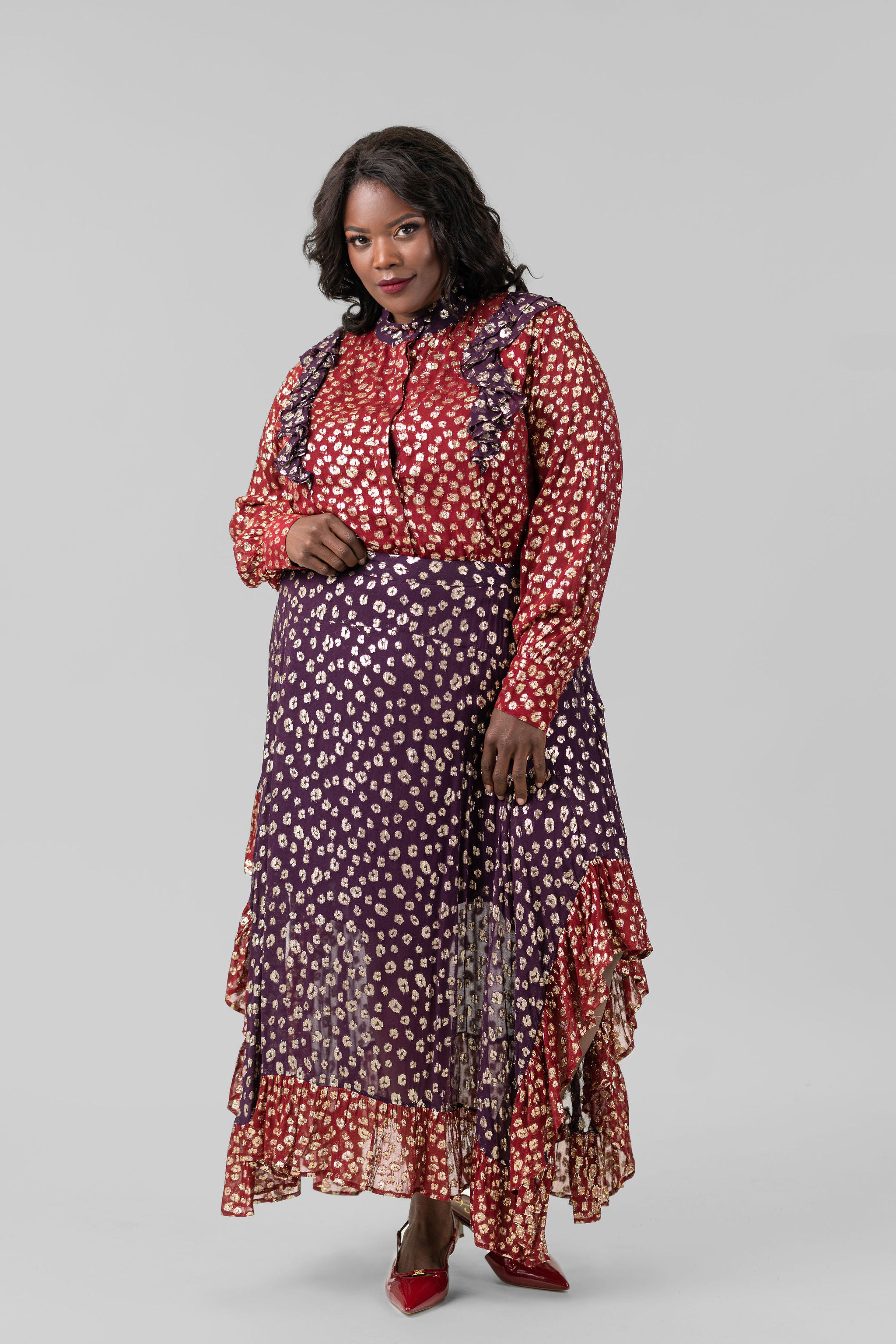 GOLD LEOPARD SKIRT plus-size - AMOUR781
