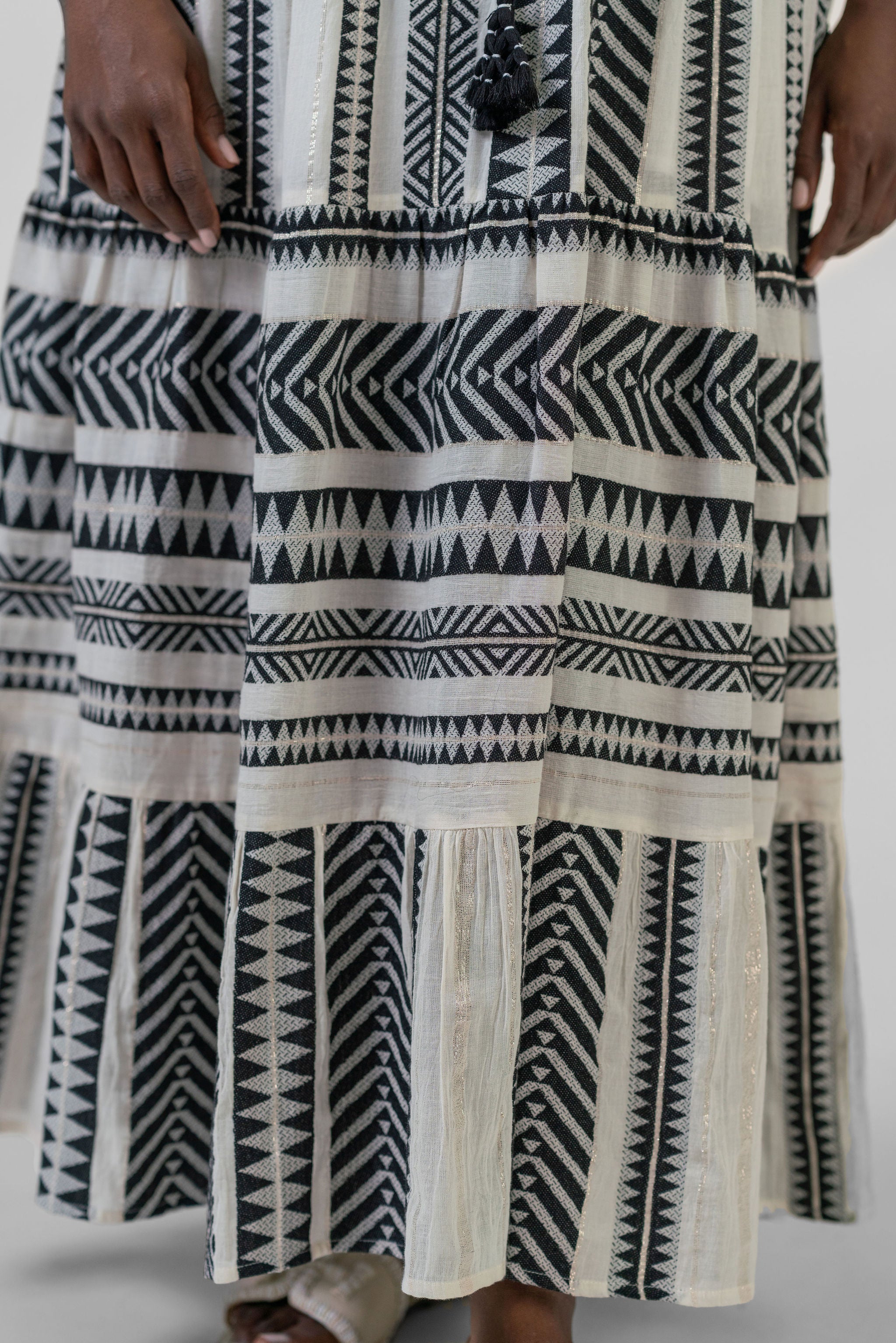 GRECIAN BLACK & CREAM DRESS plus-size - AMOUR781