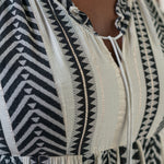 GRECIAN BLACK & CREAM DRESS plus-size - AMOUR781