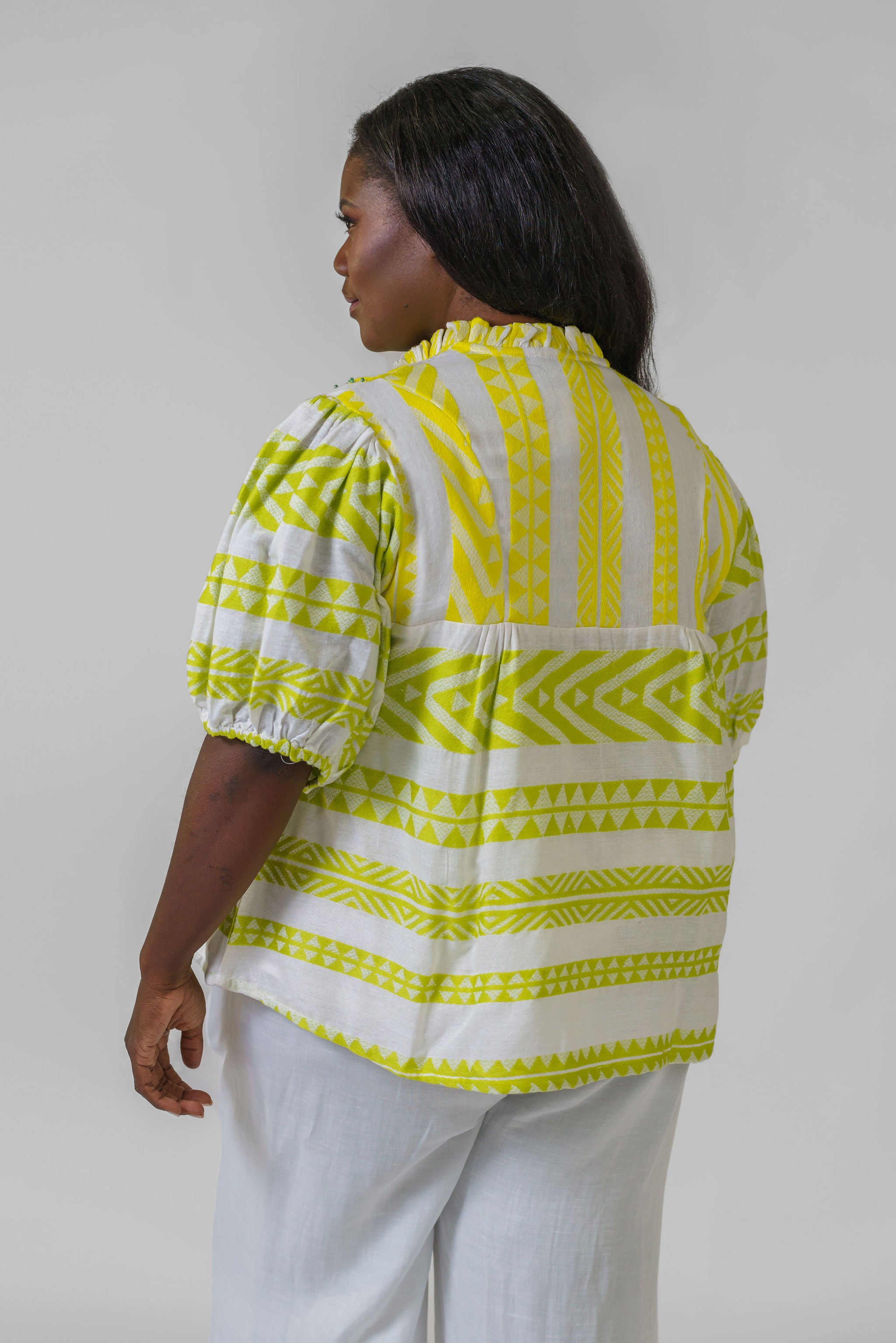 LIME SHORT SLEEVE TIE TOP - AMOUR781
