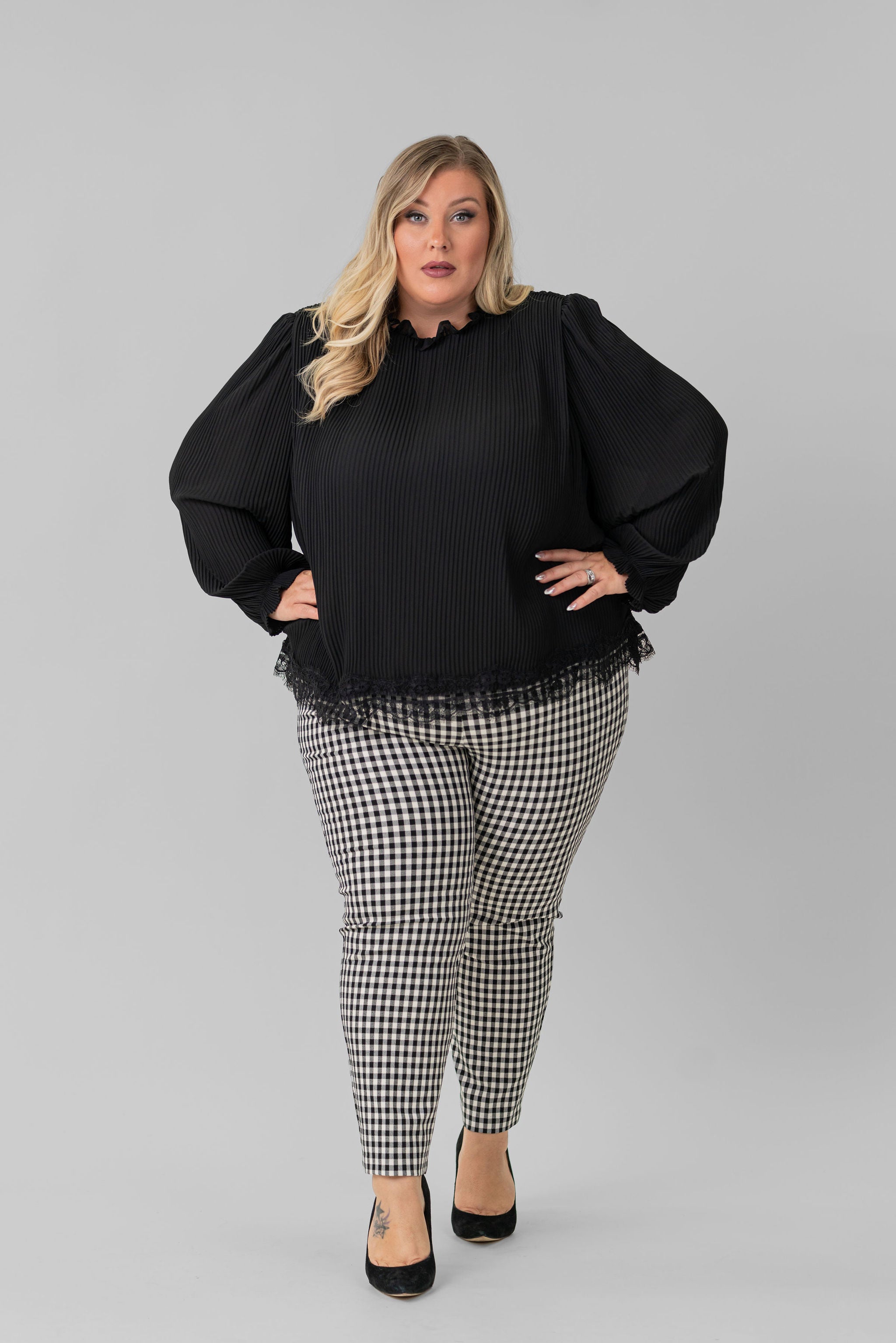 CHECK PIPER PANT plus-size - AMOUR781