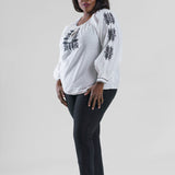 EMBROIDERED TOP plus-size - AMOUR781