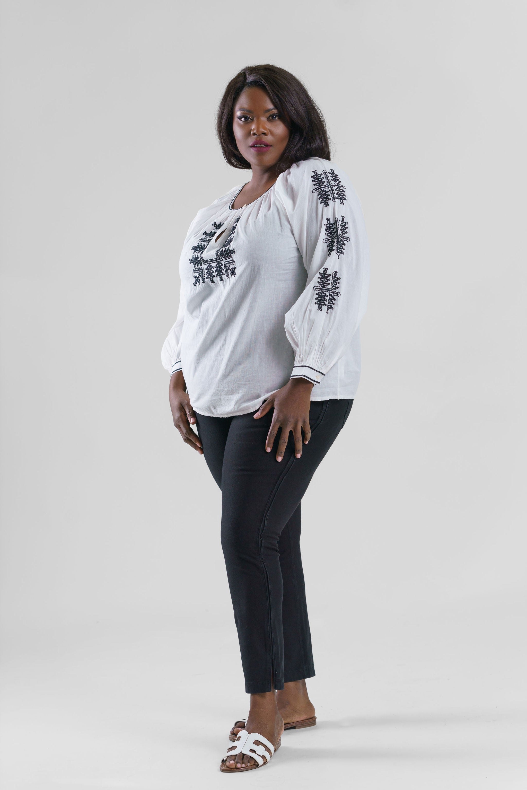 EMBROIDERED TOP plus-size - AMOUR781