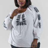 EMBROIDERED TOP plus-size - AMOUR781