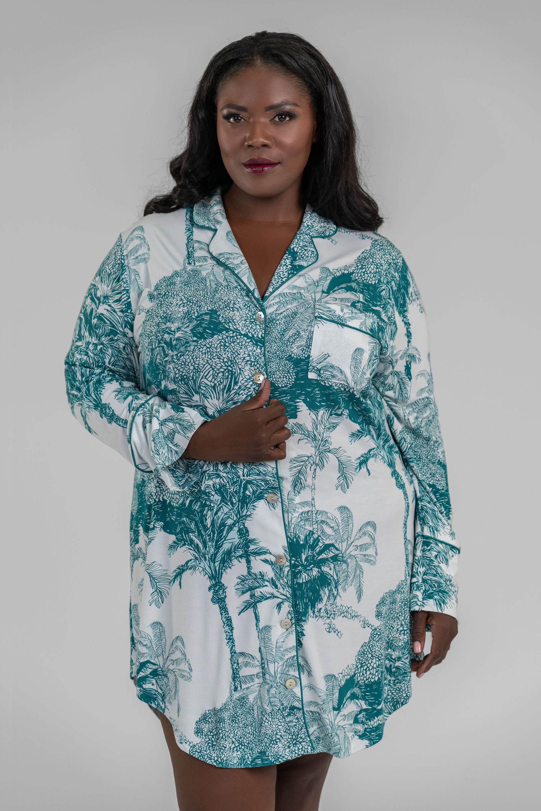 BAMBOO MODAL SLEEP SHIRT plus-size - AMOUR781