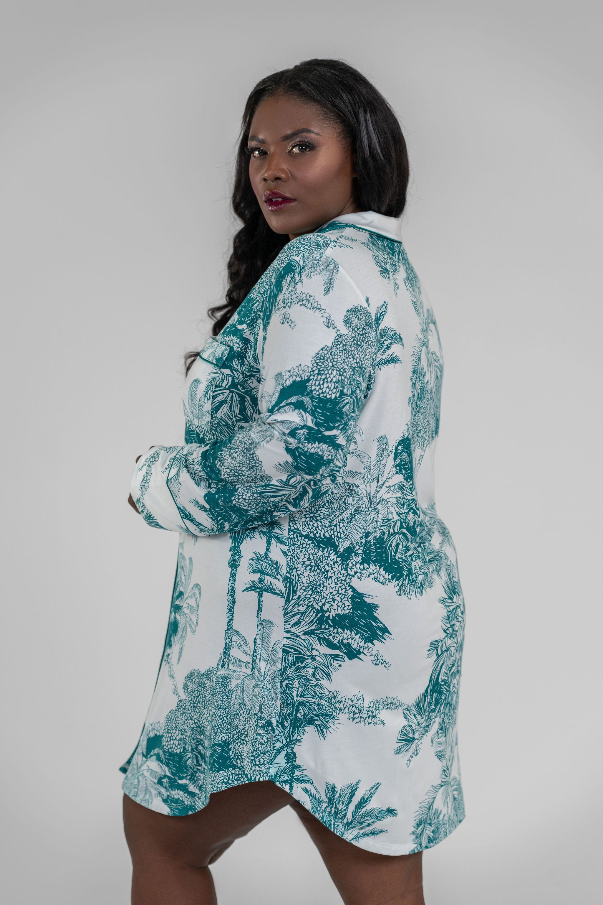 BAMBOO MODAL SLEEP SHIRT plus-size - AMOUR781