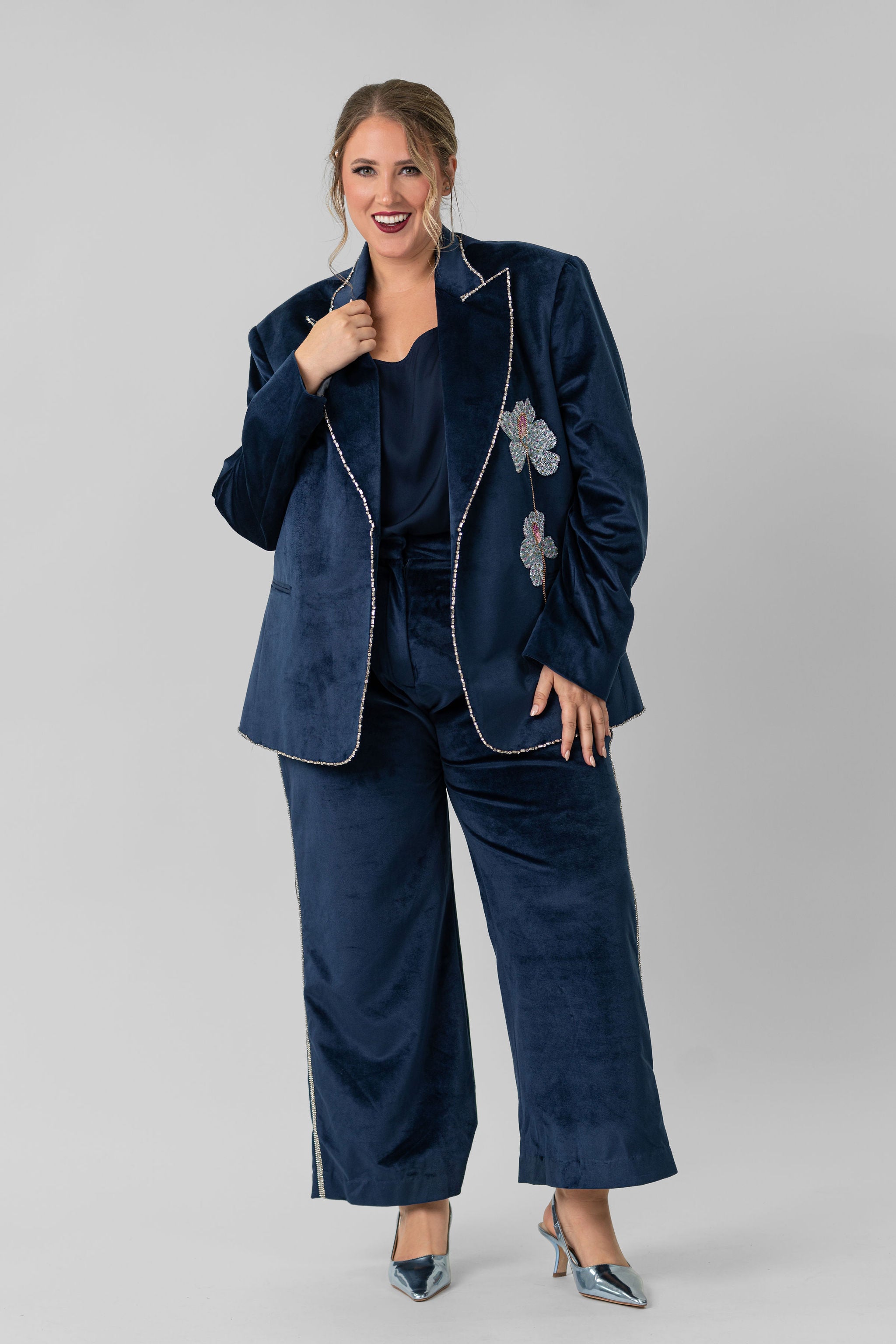 BLUE VELVET JACKET plus-size - AMOUR781