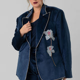 BLUE VELVET JACKET plus-size - AMOUR781