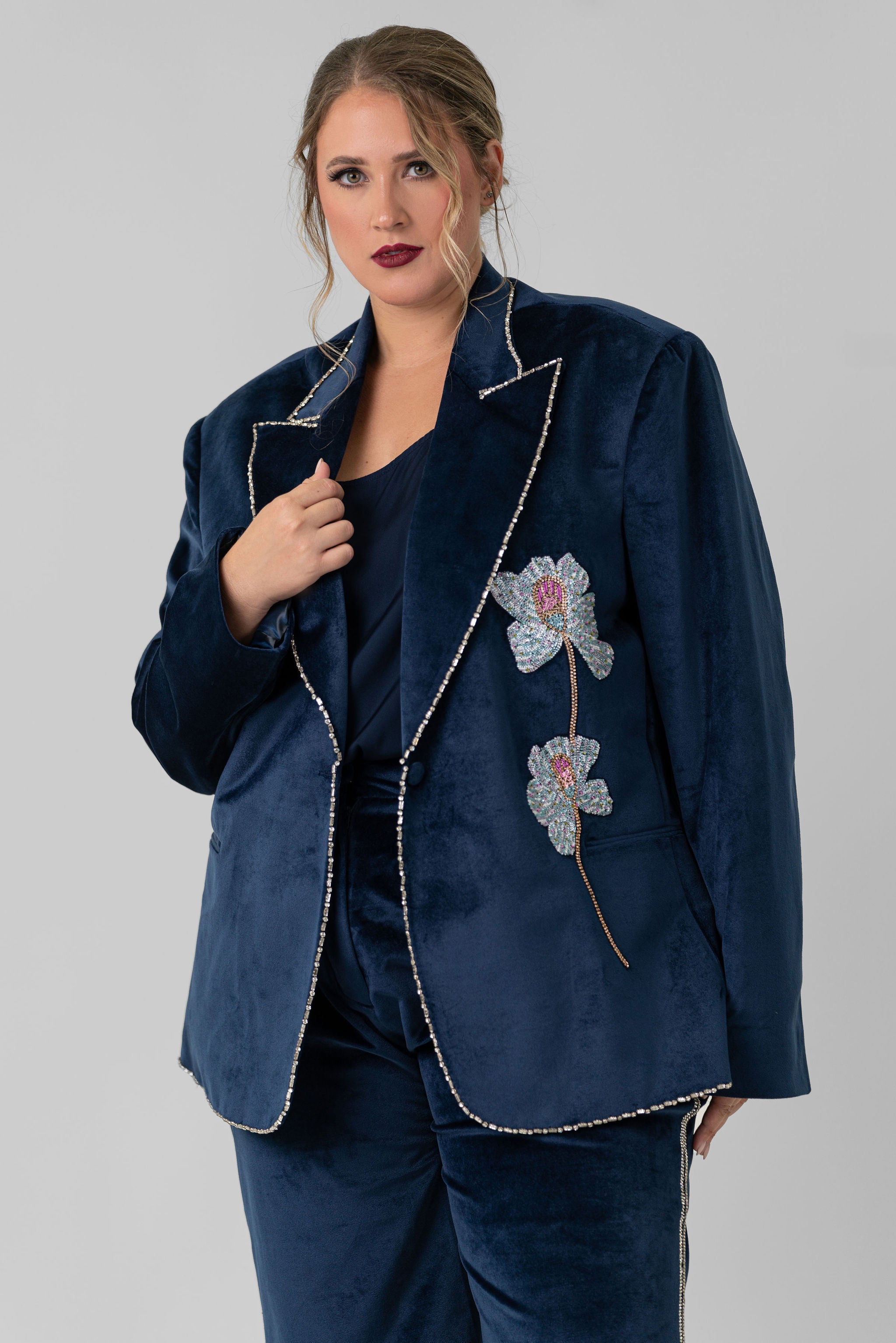 BLUE VELVET JACKET plus-size - AMOUR781