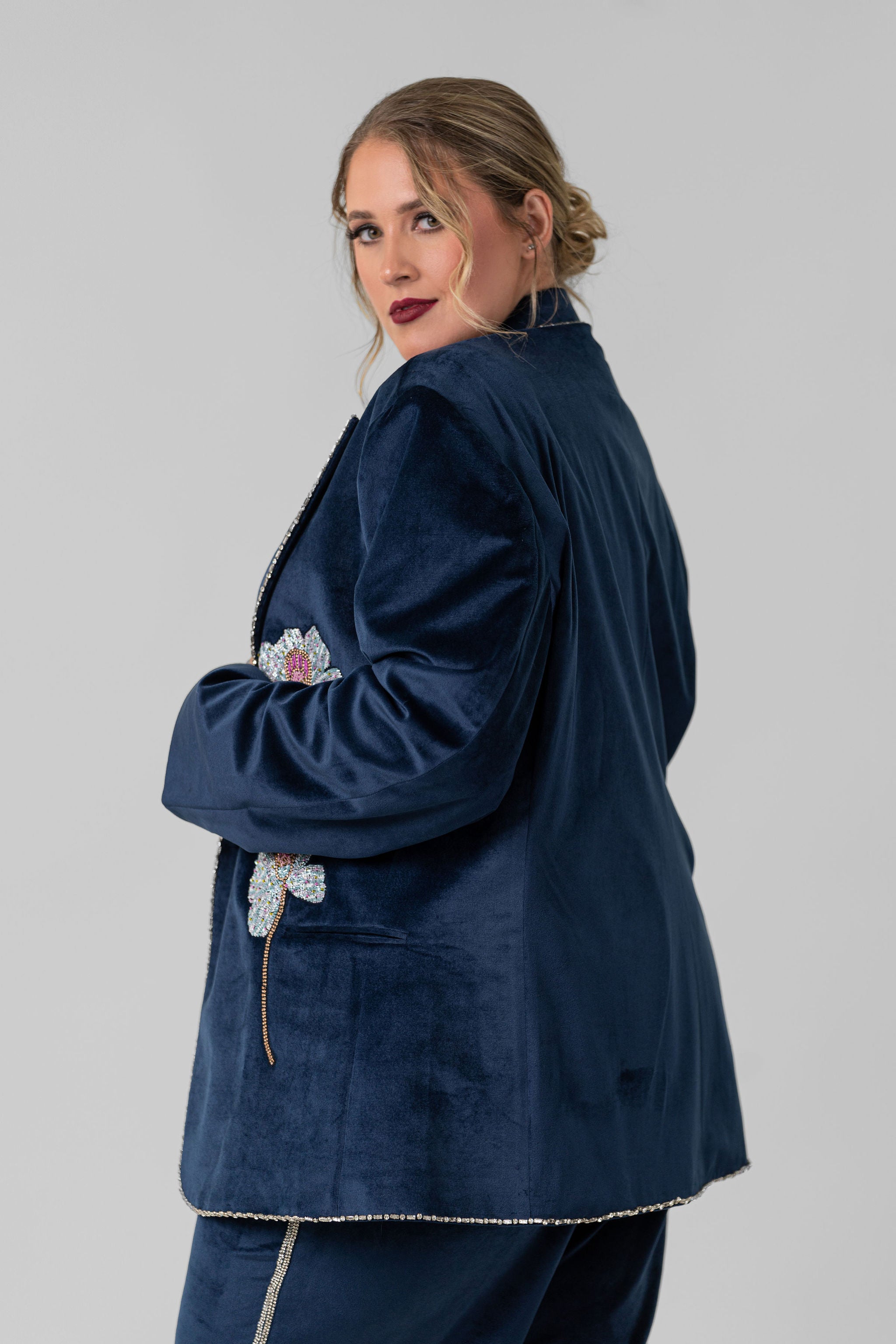 BLUE VELVET JACKET plus-size - AMOUR781