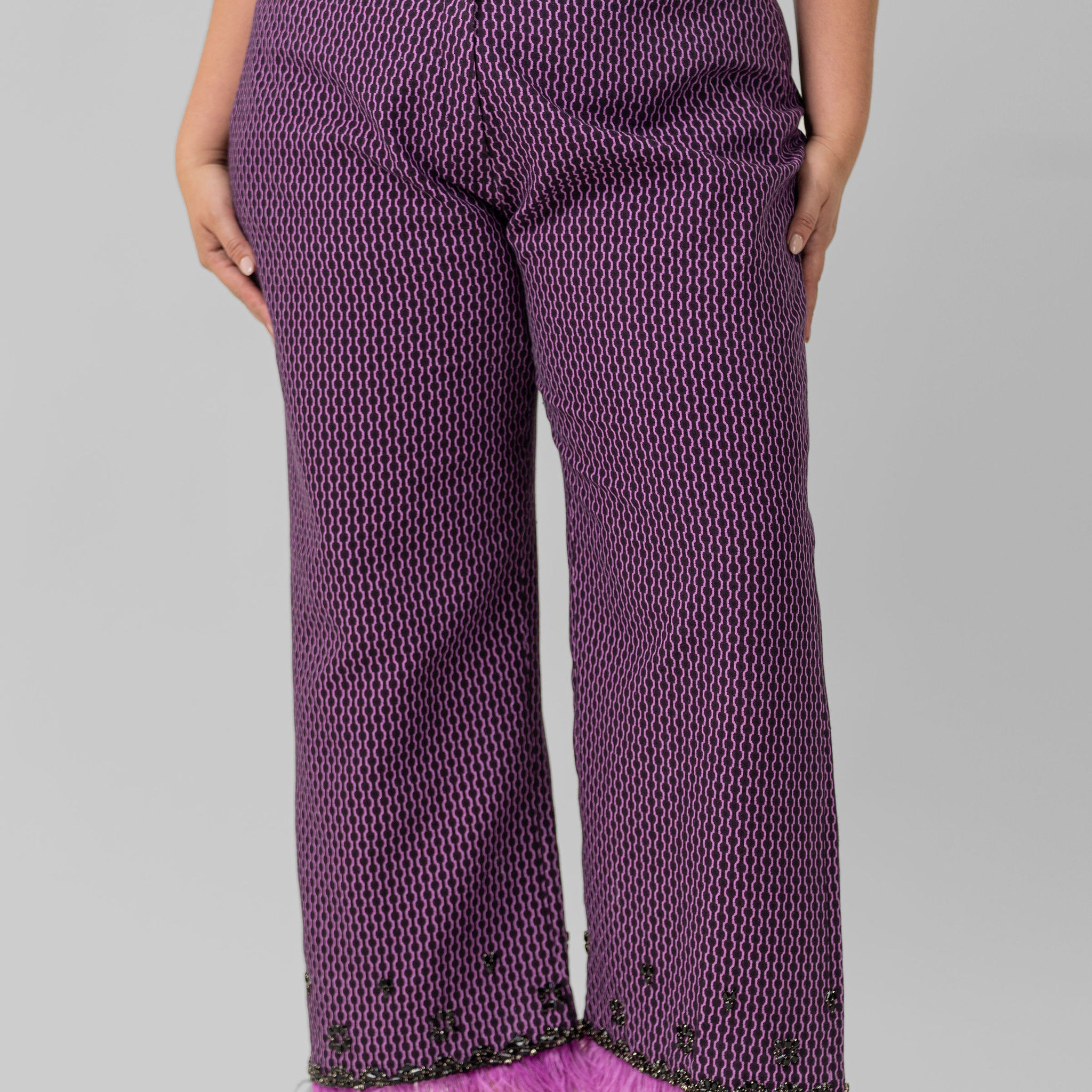 ROXANA COTTON JACQUARD PANTS plus-size - AMOUR781