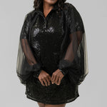 SEQUIN GEORGETTE DRESS plus-size - AMOUR781