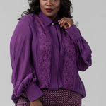 SILK CHIFFON BLOUSE plus-size - AMOUR781