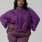 SILK CHIFFON BLOUSE plus-size - AMOUR781