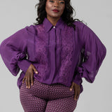 SILK CHIFFON BLOUSE plus-size - AMOUR781