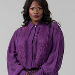 SILK CHIFFON BLOUSE plus-size - AMOUR781