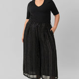 WIDE LEG TROUSER WITH GOLD AND SEQUIN plus-size - AMOUR781