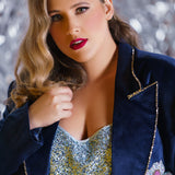 BLUE VELVET JACKET plus-size - AMOUR781