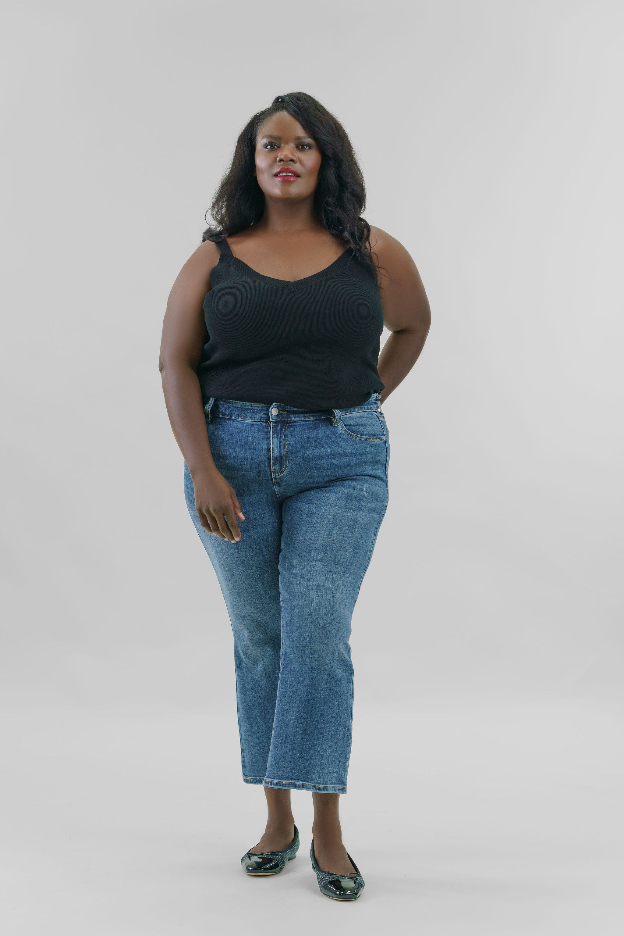 HANNAH CROP FLARE ECO plus-size - AMOUR781