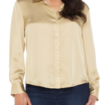 LONG SLEEVE BUTTON FRONT WOVEN SHIRT plus-size - AMOUR781