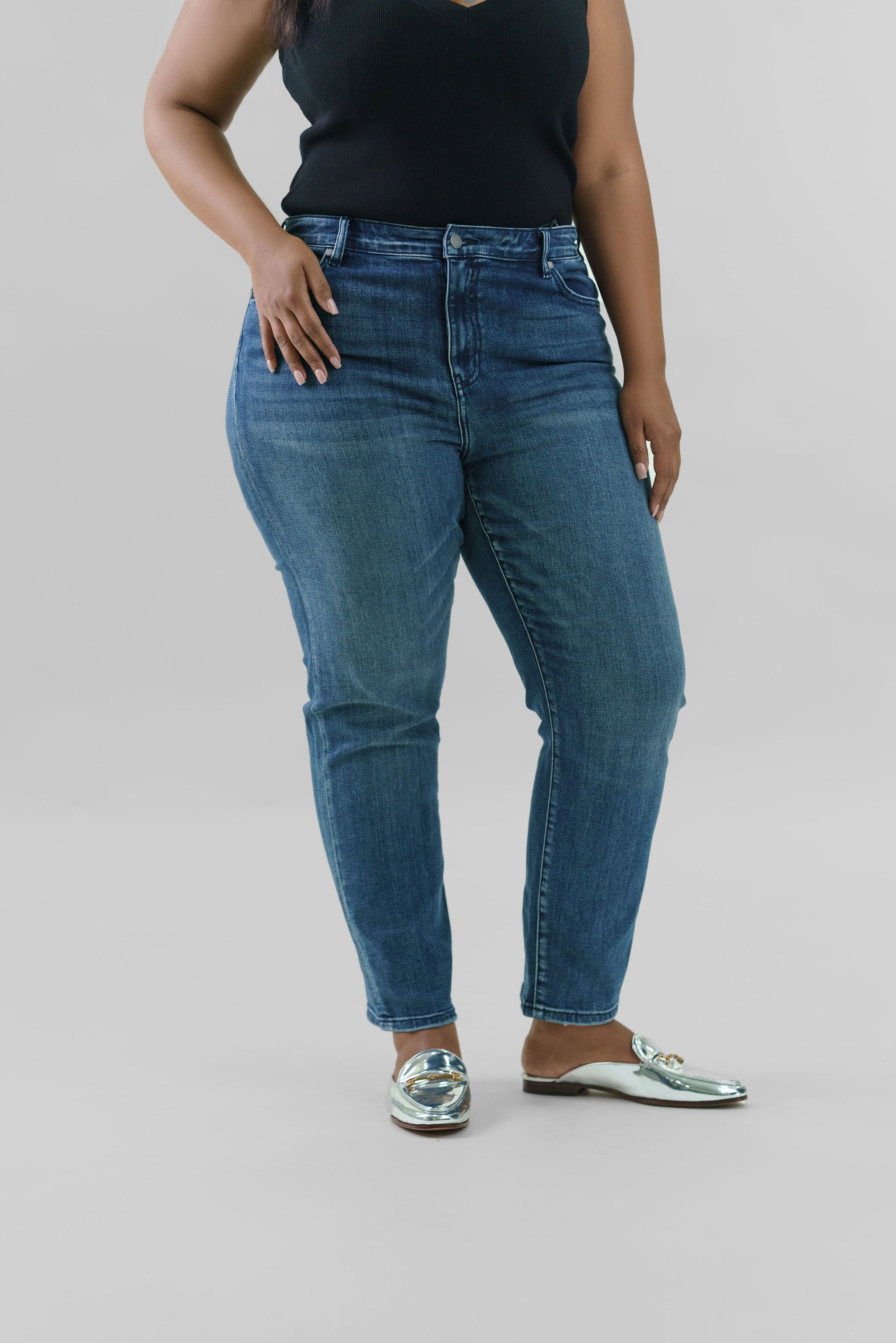 NON-SKINNY SKINNY HI-RISE plus-size - AMOUR781