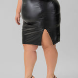 PENCIL SKIRT WITH SLIT plus-size - AMOUR781