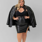 PENCIL SKIRT WITH SLIT plus-size - AMOUR781